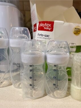 Playtex Clear White Feeding Bottles  New